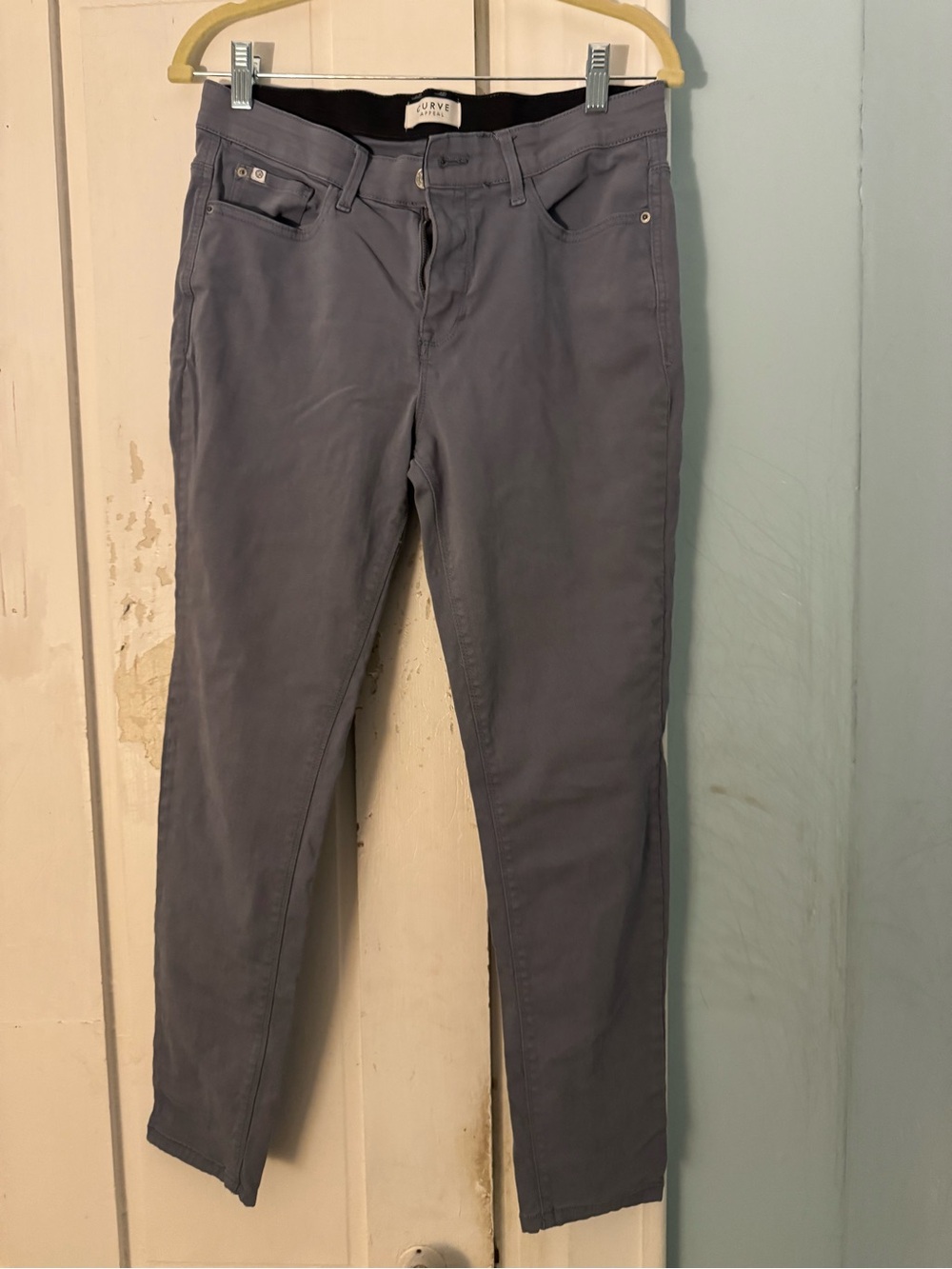 CurvyFit Women's Skinny Jeans in Slate Blue